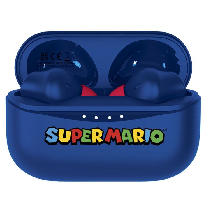 OTL Super Mario Blue Tws EarpodsHeadphonesShow your gaming loyalty with Super Mario TWS earpods! The most iconic "M" symbol from Mario's red cap is featured on both earbuds to give you a boost during listening time. TWS (True Wireless Stereo) technology a